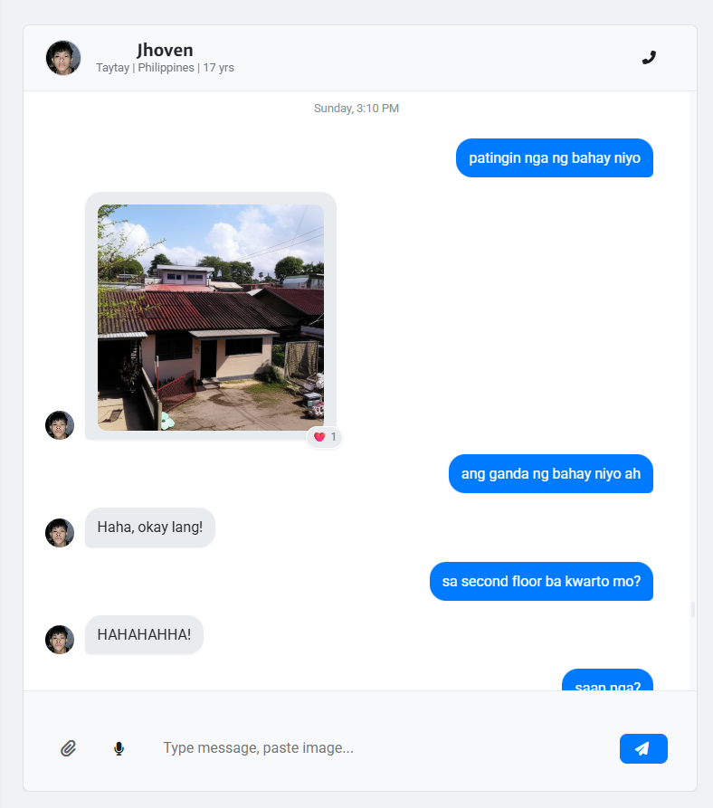Screenshot of a Connector sending a photo message